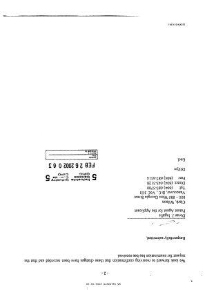 Document de brevet canadien 2189378. Poursuite-Amendment 20011226. Image 2 de 8