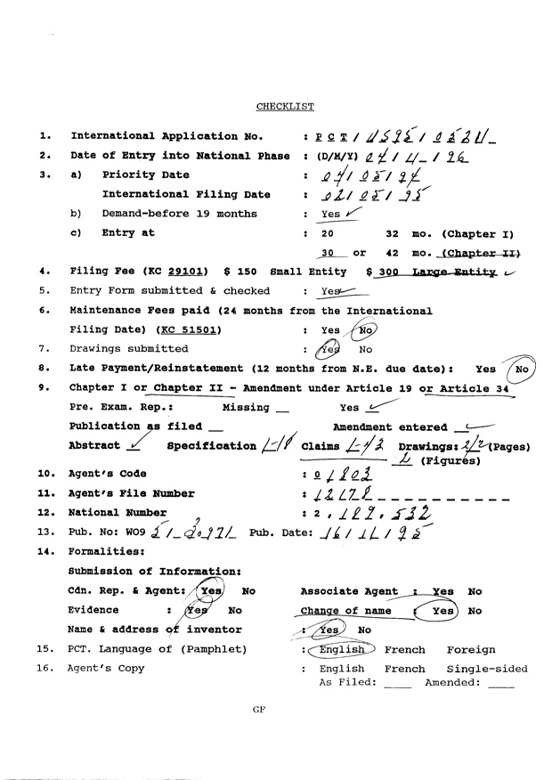 Document de brevet canadien 2189532. Cession 19961104. Image 10 de 10