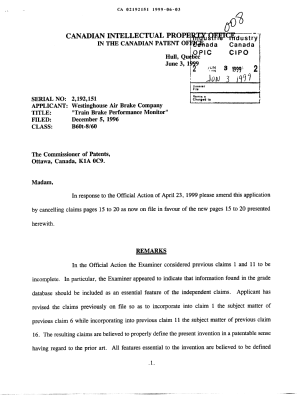 Document de brevet canadien 2192151. Poursuite-Amendment 19990603. Image 1 de 9