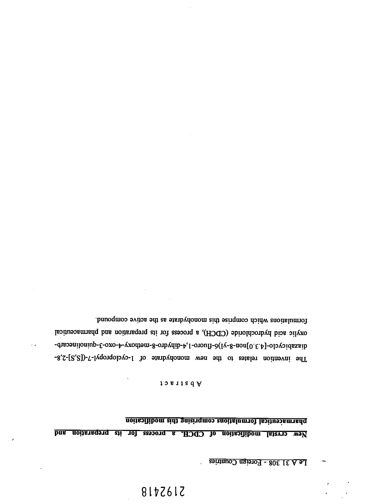 Document de brevet canadien 2192418. Abrégé 19961209. Image 1 de 1