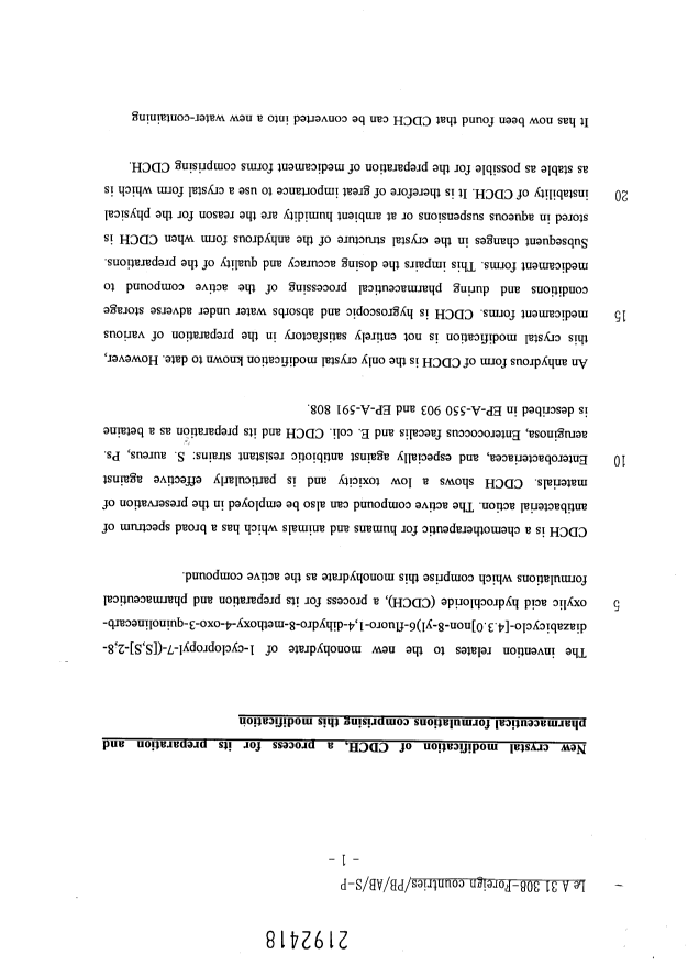 Document de brevet canadien 2192418. Description 19991205. Image 1 de 14