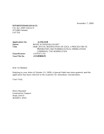 Canadian Patent Document 2192418. Prosecution-Amendment 20001107. Image 1 of 1