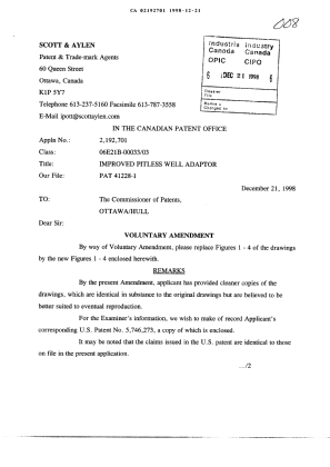 Canadian Patent Document 2192701. Prosecution-Amendment 19981221. Image 1 of 5