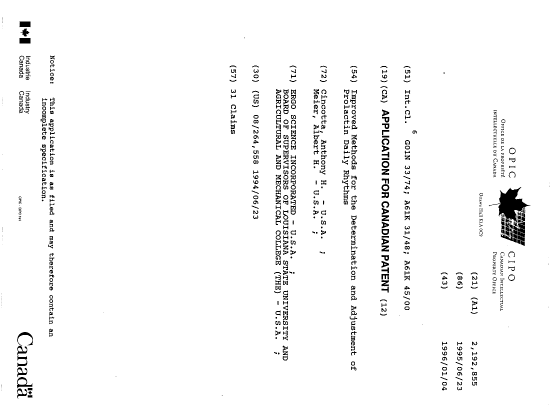 Document de brevet canadien 2192855. Page couverture 19980623. Image 1 de 1