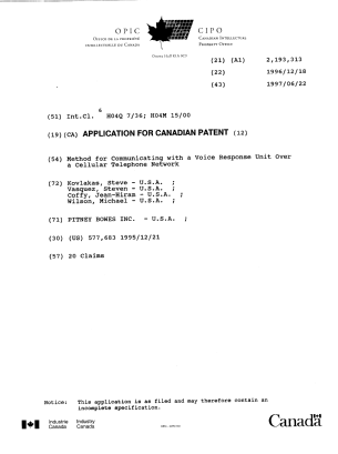 Document de brevet canadien 2193313. Page couverture 19970422. Image 1 de 1