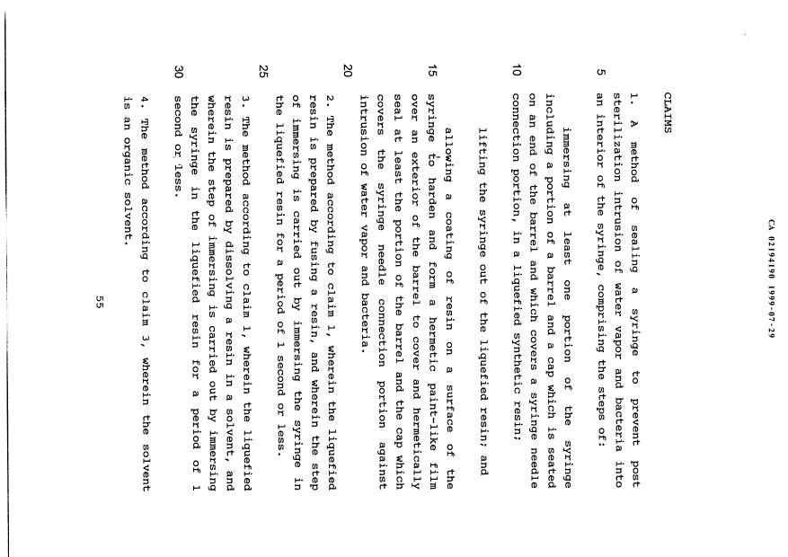 Document de brevet canadien 2194190. Revendications 19990729. Image 1 de 2