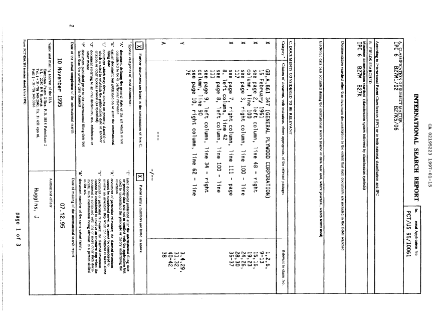 Canadian Patent Document 2195223. PCT 19970115. Image 1 of 8