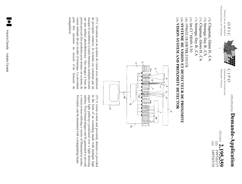 Document de brevet canadien 2195359. Page couverture 19970813. Image 1 de 1