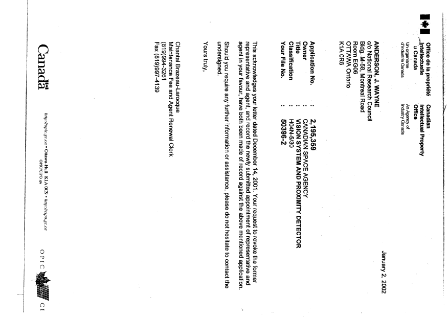 Canadian Patent Document 2195359. Correspondence 20001214. Image 4 of 4