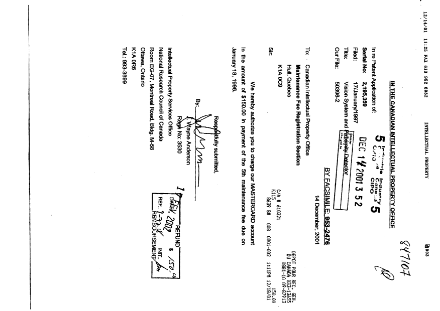 Canadian Patent Document 2195359. Correspondence 20011228. Image 2 of 2