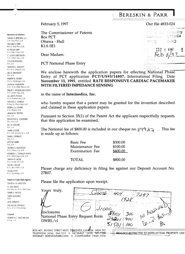 Document de brevet canadien 2196884. Cession 19970205. Image 1 de 5