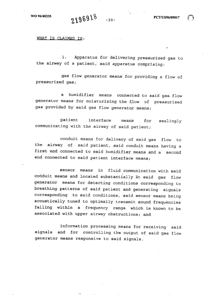 Document de brevet canadien 2196918. Revendications 19951219. Image 1 de 5