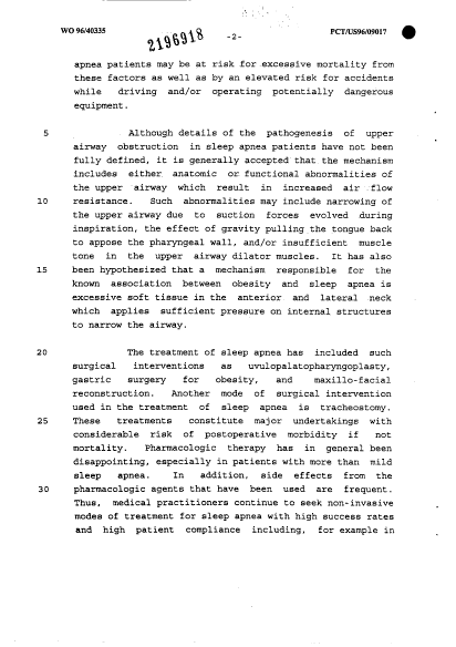 Canadian Patent Document 2196918. Description 19951219. Image 2 of 29