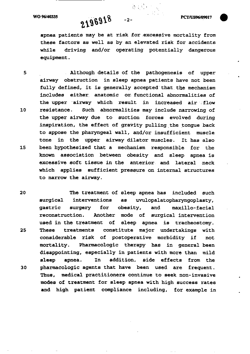 Canadian Patent Document 2196918. Description 19951219. Image 2 of 29
