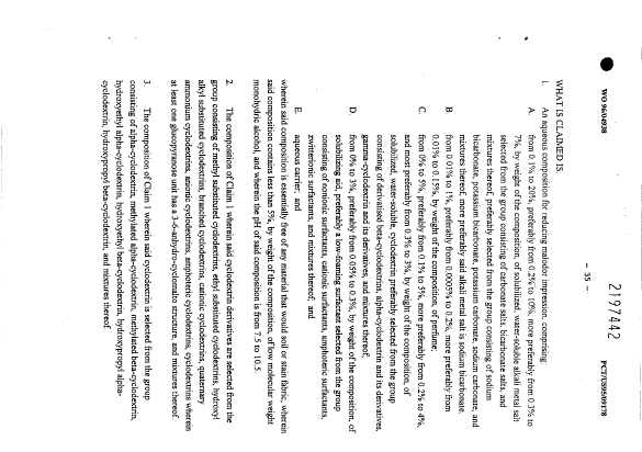 Document de brevet canadien 2197442. Revendications 19960222. Image 1 de 2
