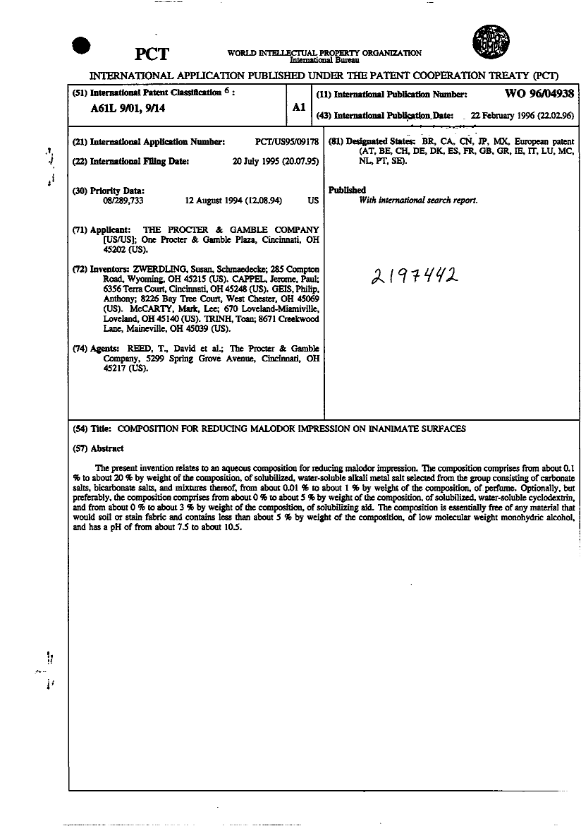 Document de brevet canadien 2197442. Abrégé 20010611. Image 1 de 1
