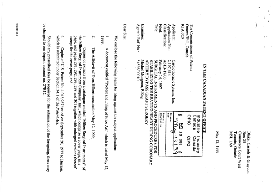 Document de brevet canadien 2197614. Poursuite-Amendment 19990513. Image 1 de 8