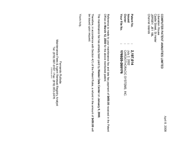 Canadian Patent Document 2197614. Correspondence 20080408. Image 1 of 1