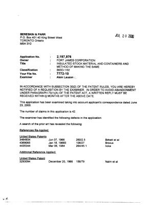 Canadian Patent Document 2197976. Prosecution-Amendment 20000720. Image 1 of 4