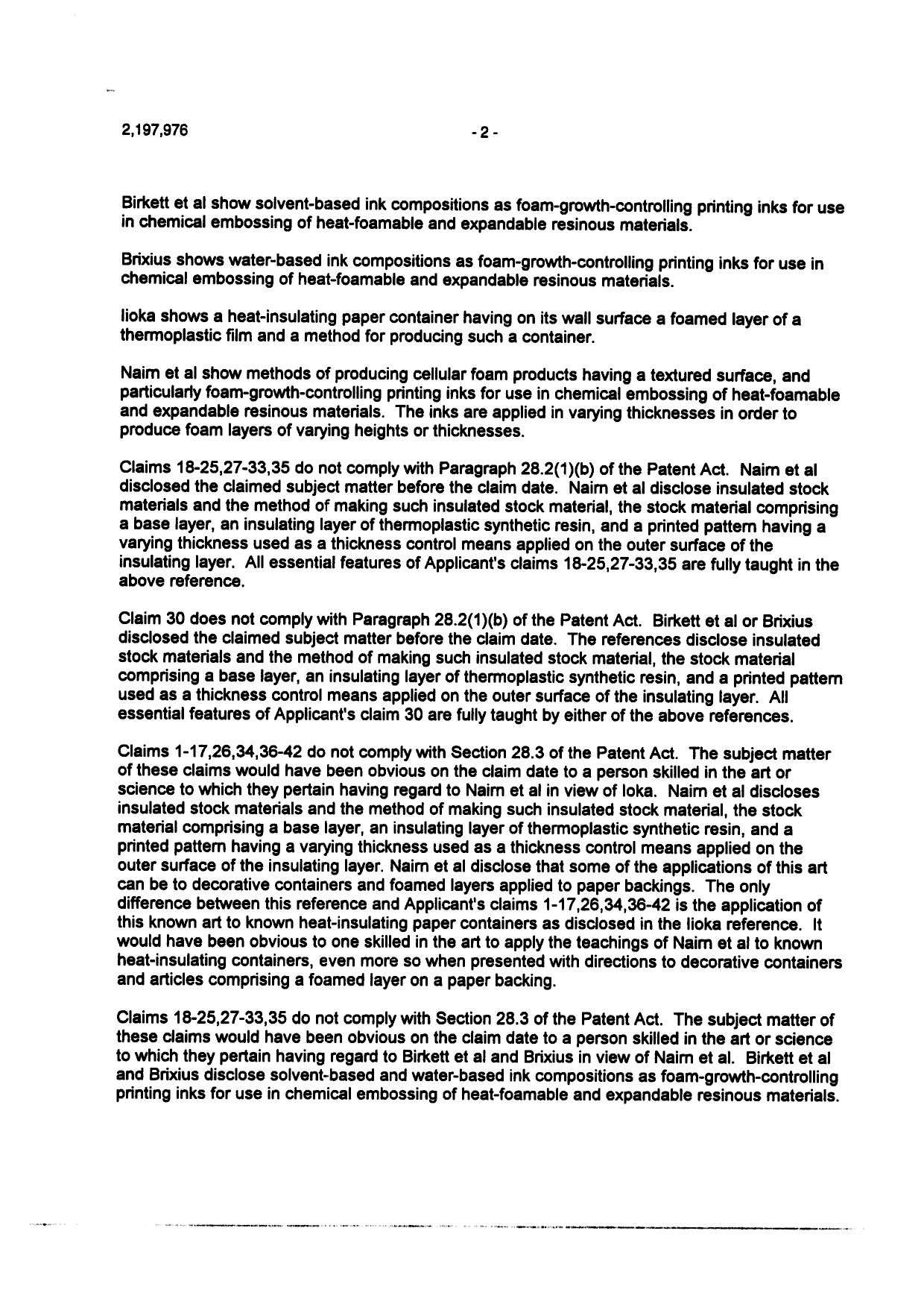 Canadian Patent Document 2197976. Prosecution-Amendment 20000720. Image 2 of 4
