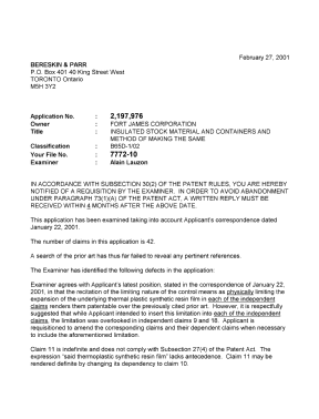 Canadian Patent Document 2197976. Prosecution-Amendment 20010227. Image 1 of 2