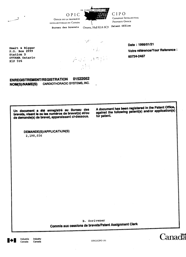 Document de brevet canadien 2198036. Correspondance de la poursuite 19970214. Image 2 de 80