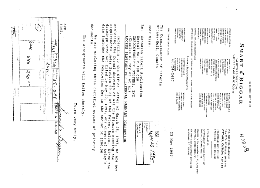 Document de brevet canadien 2198036. Correspondance de la poursuite 19970523. Image 1 de 1