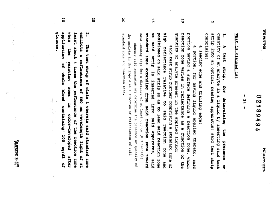 Document de brevet canadien 2199494. Revendications 19970307. Image 1 de 5