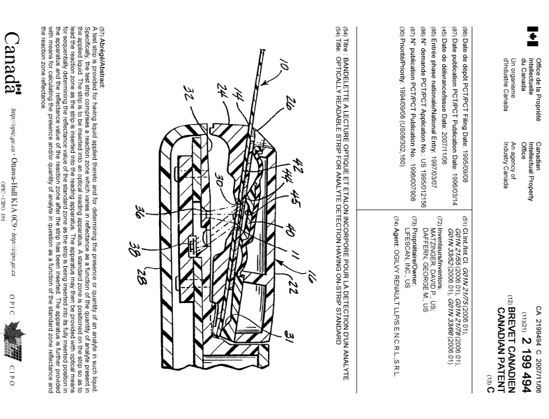 Document de brevet canadien 2199494. Page couverture 20071009. Image 1 de 1