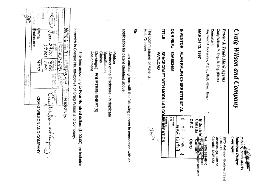 Document de brevet canadien 2199884. Cession 19970313. Image 1 de 8