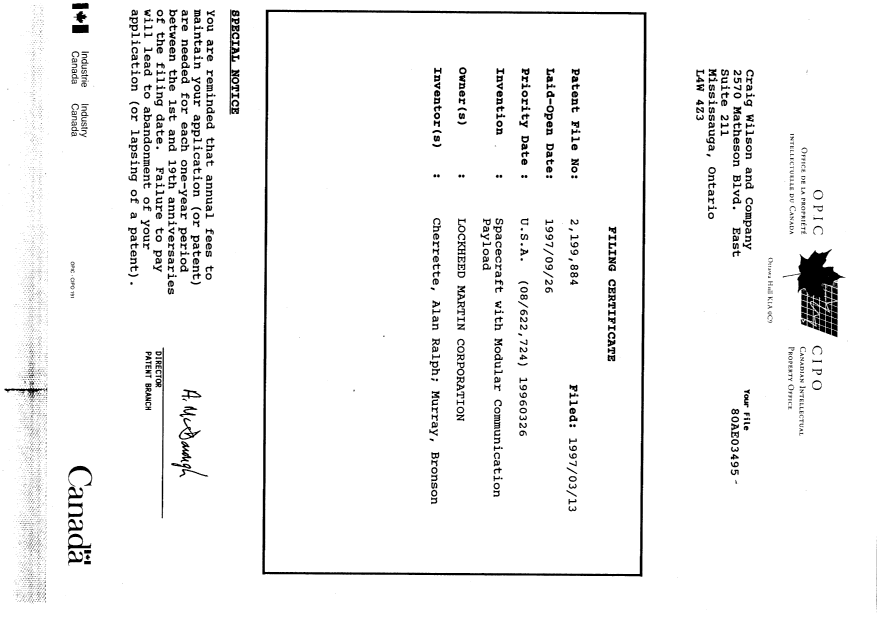 Canadian Patent Document 2199884. Assignment 19970313. Image 8 of 8