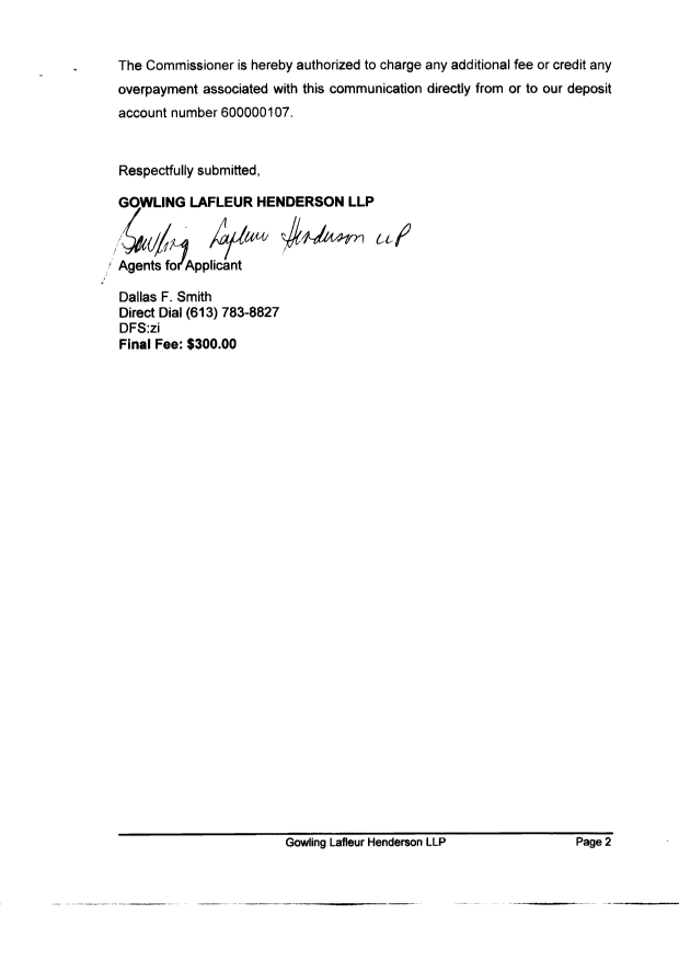 Document de brevet canadien 2200476. Correspondance 20030423. Image 2 de 2