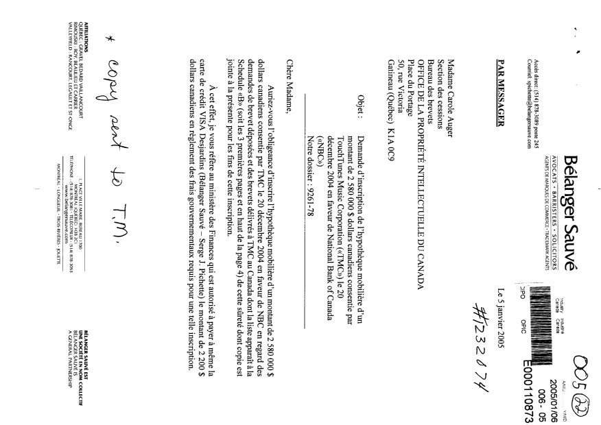Document de brevet canadien 2201916. Cession 20050106. Image 1 de 48