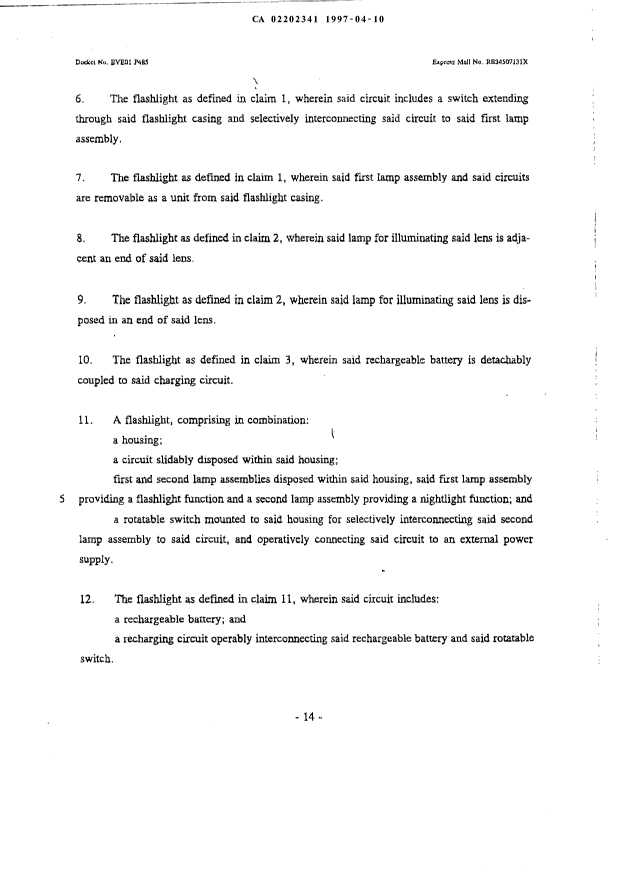 Document de brevet canadien 2202341. Revendications 19970410. Image 2 de 4