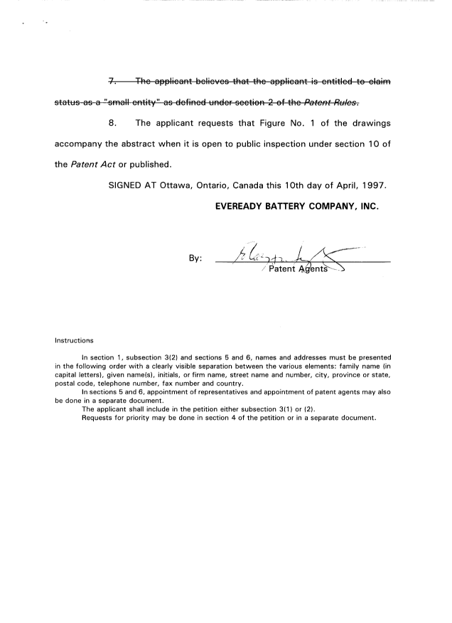Document de brevet canadien 2202341. Cession 19970410. Image 3 de 3