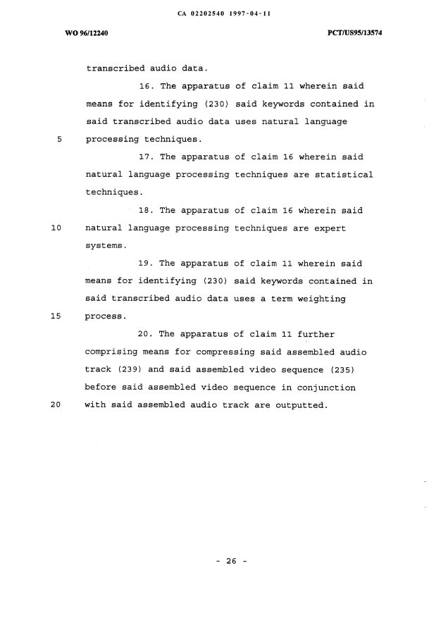 Document de brevet canadien 2202540. Revendications 19970411. Image 4 de 4