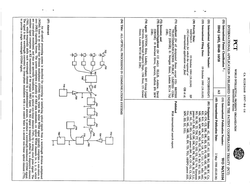 Document de brevet canadien 2202660. Abrégé 19970414. Image 1 de 1