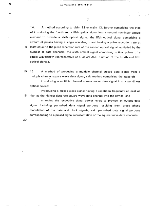 Document de brevet canadien 2202660. Revendications 19970414. Image 4 de 4