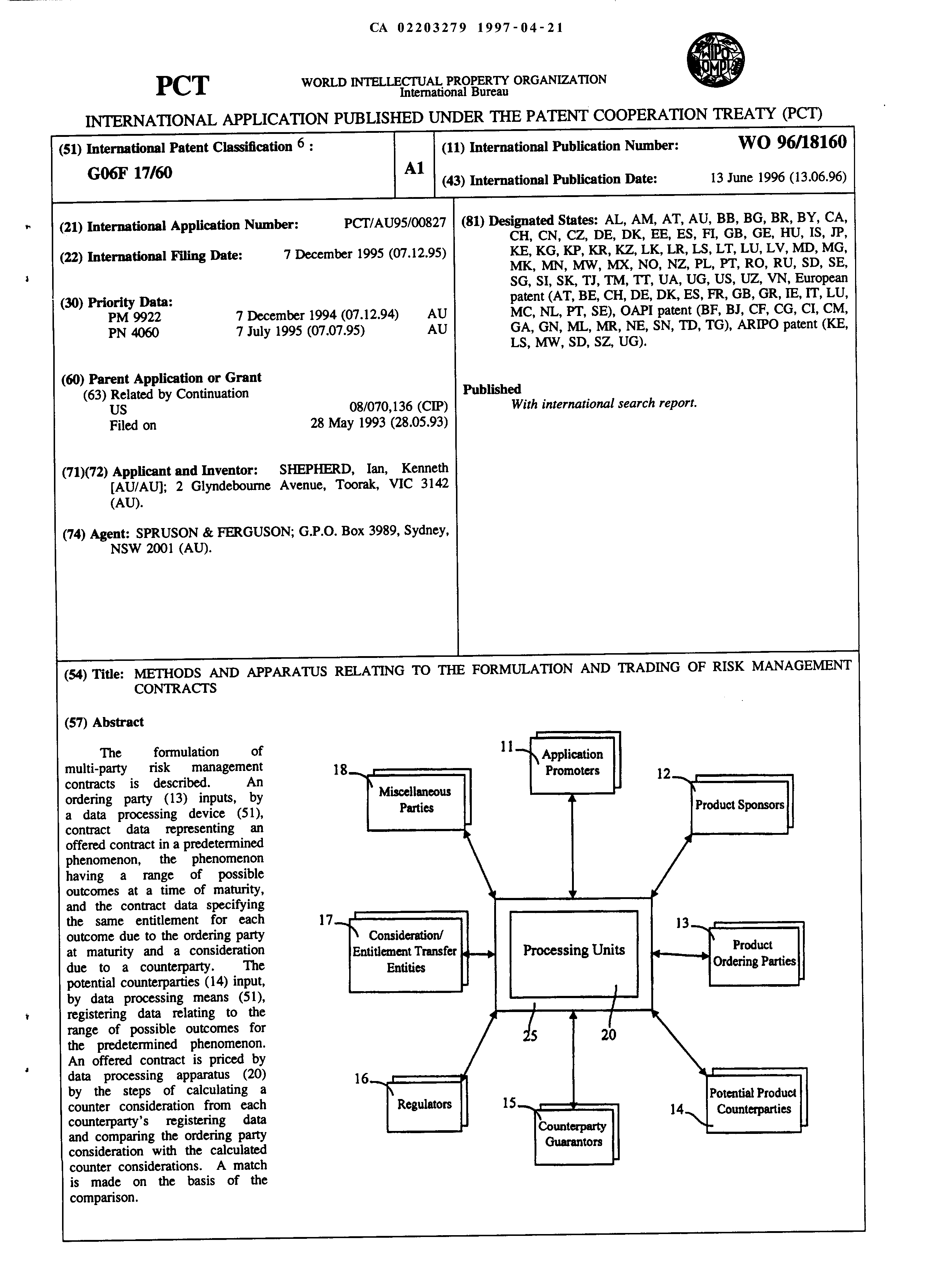 Document de brevet canadien 2203279. Abrégé 19961221. Image 1 de 1