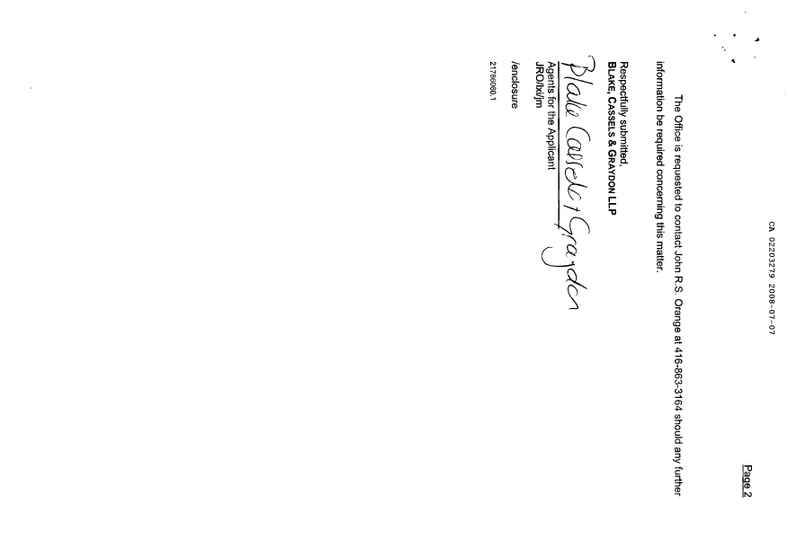 Document de brevet canadien 2203279. Poursuite-Amendment 20071207. Image 16 de 16