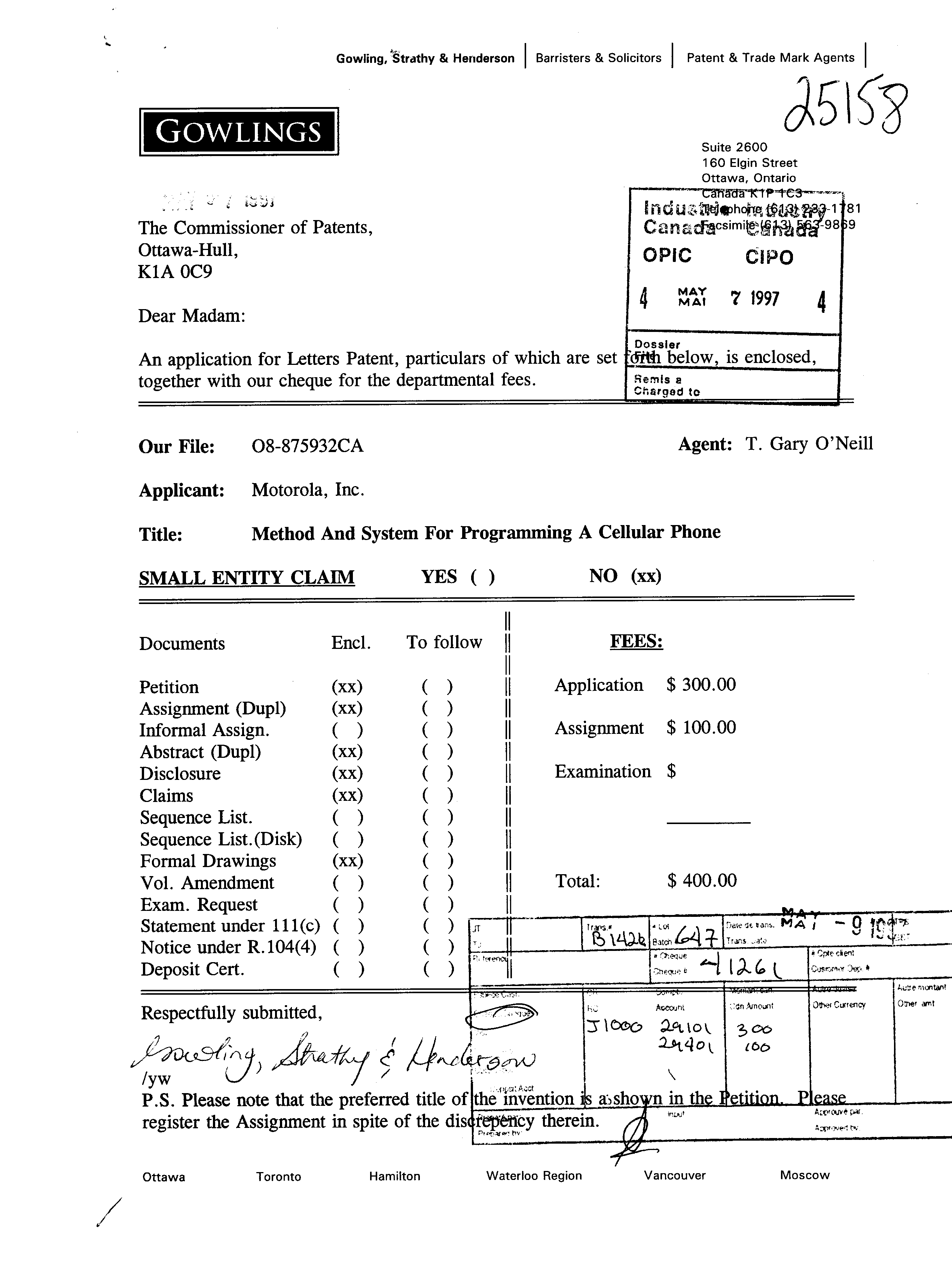 Canadian Patent Document 2204718. Assignment 19961207. Image 1 of 8