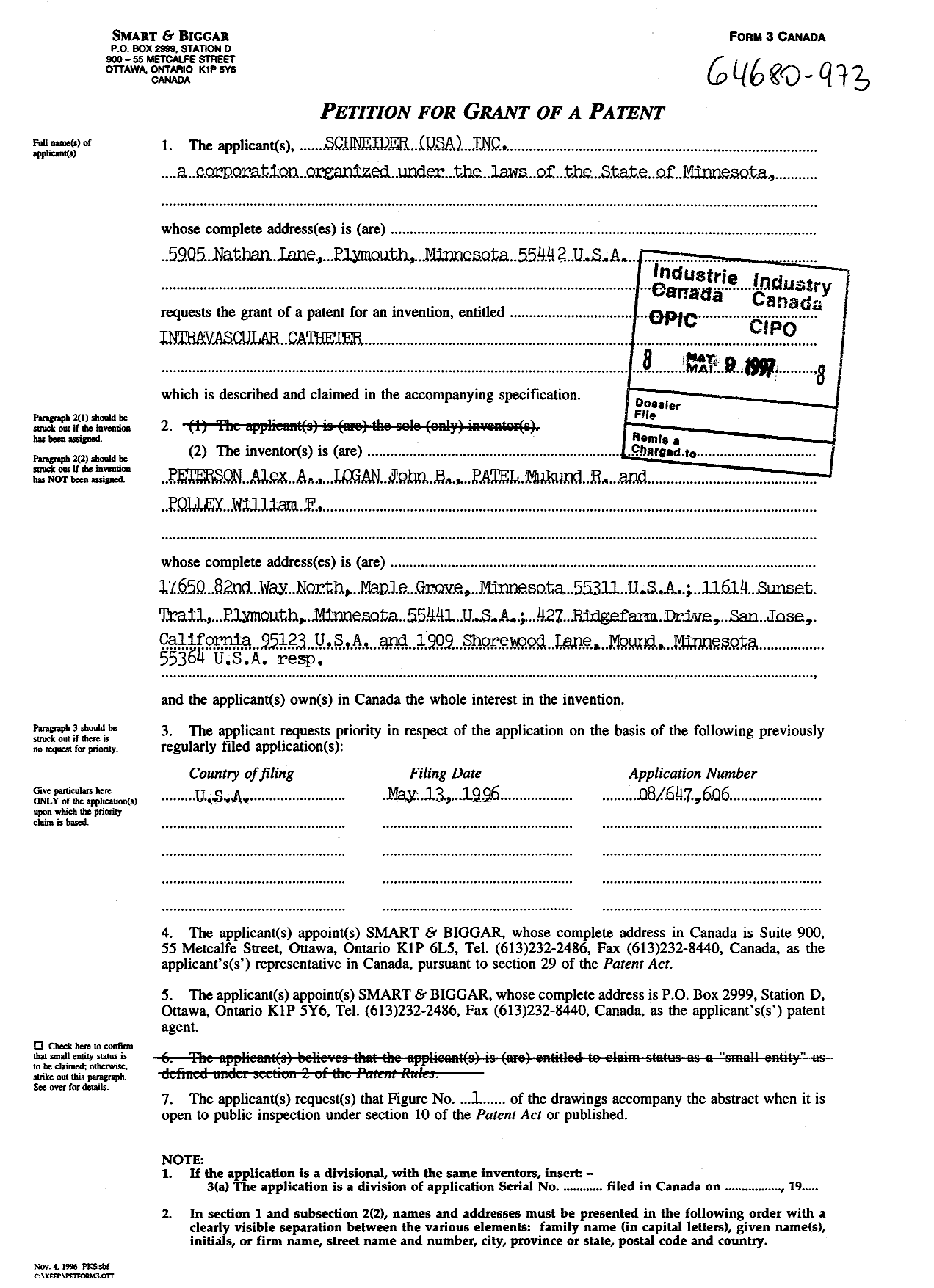 Canadian Patent Document 2204932. Assignment 19970509. Image 2 of 9
