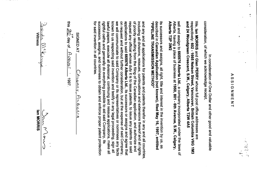 Document de brevet canadien 2205670. Cession 19970925. Image 2 de 4
