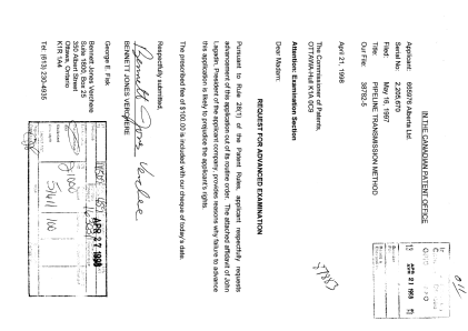 Canadian Patent Document 2205670. Prosecution-Amendment 19971221. Image 1 of 3