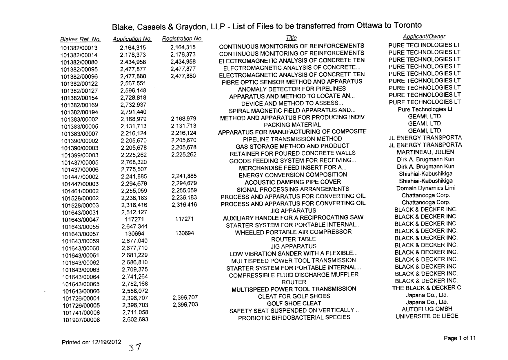 Document de brevet canadien 2205670. Correspondance 20111219. Image 2 de 12