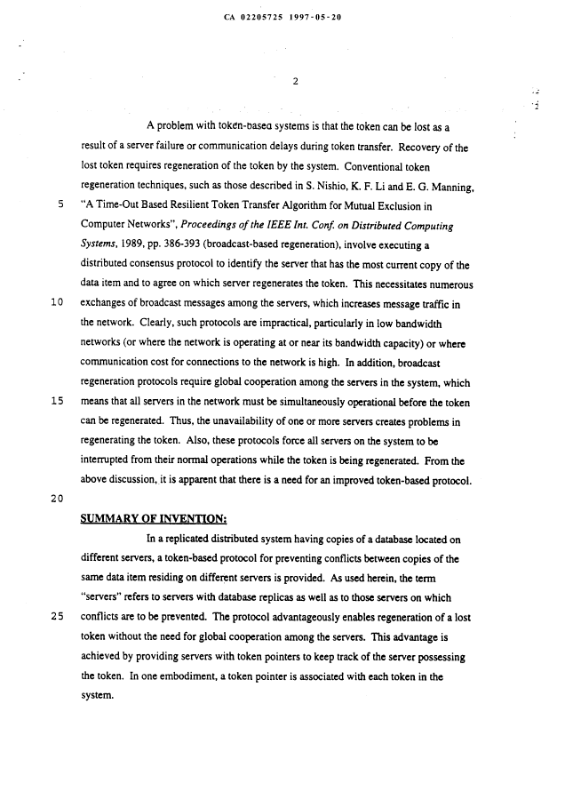 Document de brevet canadien 2205725. Description 19970520. Image 2 de 15