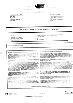 Document de brevet canadien 2205725. Correspondance 19991203. Image 1 de 1