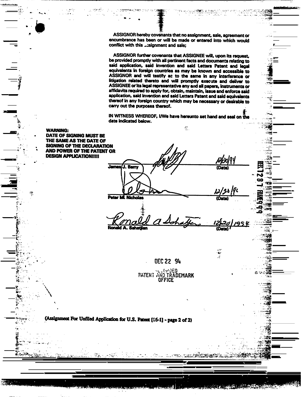 Canadian Patent Document 2206536. Assignment 19970530. Image 7 of 7