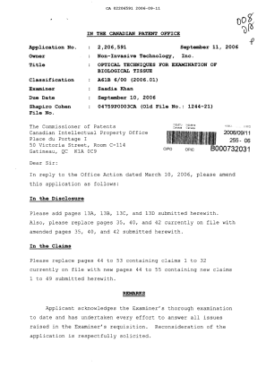 Document de brevet canadien 2206591. Poursuite-Amendment 20060911. Image 1 de 29