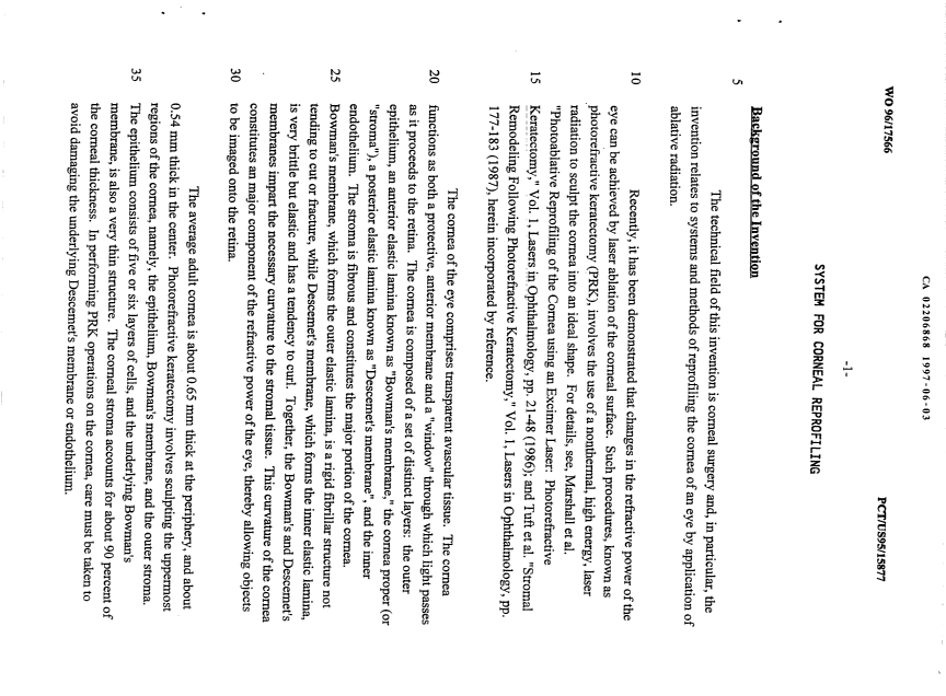 Canadian Patent Document 2206868. Description 19970603. Image 1 of 18